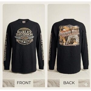Y2K Harley-Davidson Jackson Hole WY Long Sleeve Tee 11-18